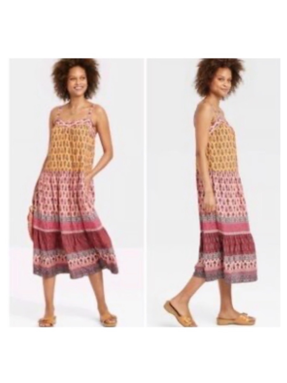 Knox Rose Yellow & Pink Patterned Midi Sundress - Picture 4 of 4